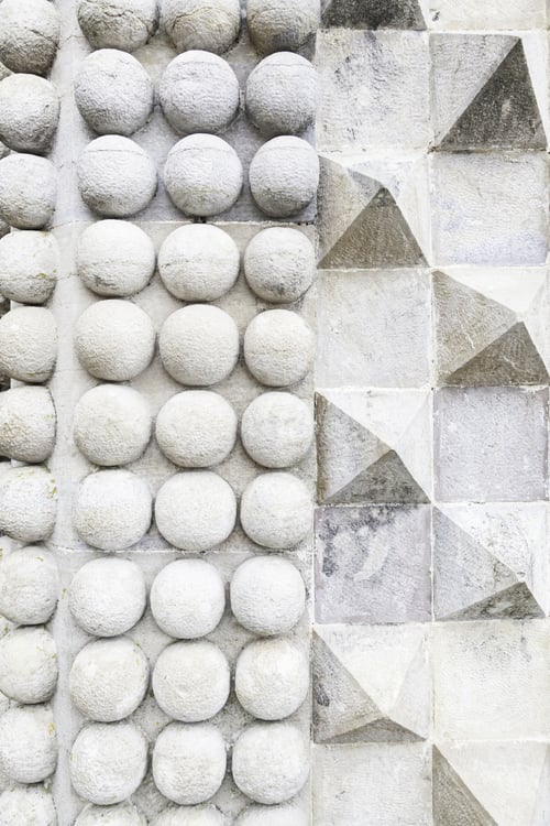 Preview: Decorated Stone Wall, Detail Of A Stone Wall Textured Background Decorated In Relief