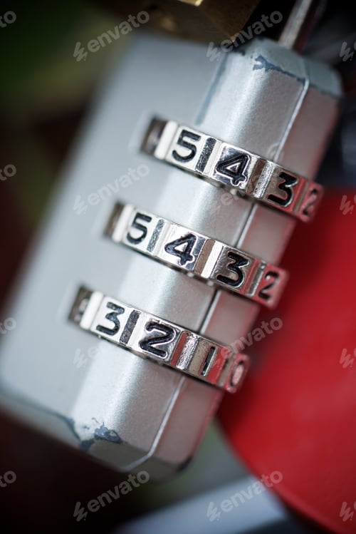 Preview: View Of A Padlock Combination Numbers.
