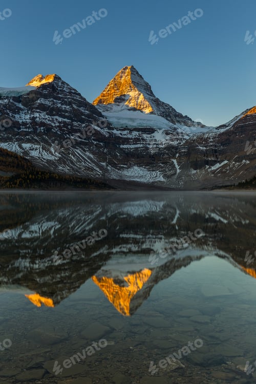 Preview: Mount Assiniboine And Lake Magog Sunrise In Larch Season