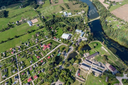 Preview: Aerial View Over The Small Village In Latvia