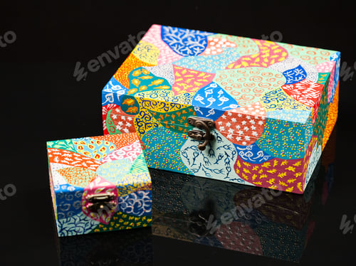 Preview: Painted, Wooden Small Boxes For Multiple Purposes