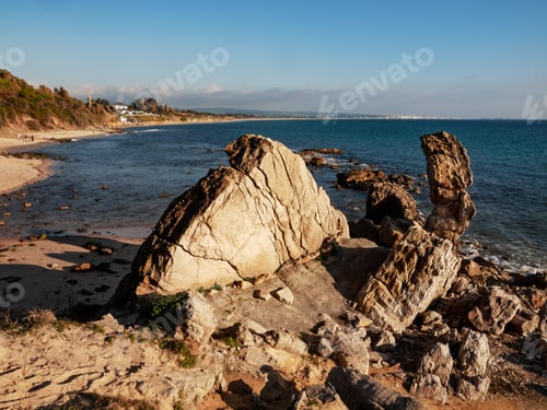 Preview: Beach , Tarifa, Andalusia, Spain, Europe. Tarifa Is The Southmost City Of Europe A A Famous Tourist