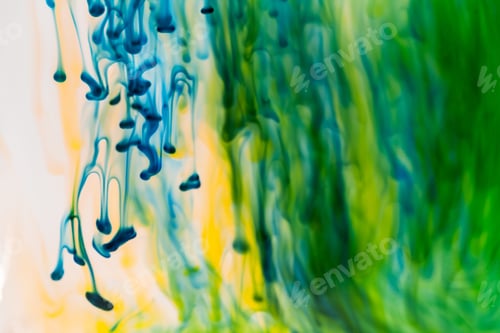 Preview: Abstract Composition With Ink And Small Bubbles. Beautiful Background, Texture And Colors