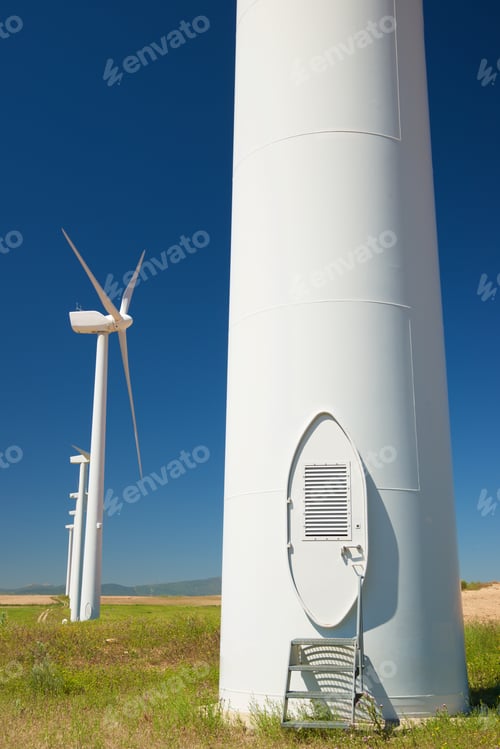 Preview: Wind Turbines For Electric Power Production, Zaragoza Province, Aragon In Spain.