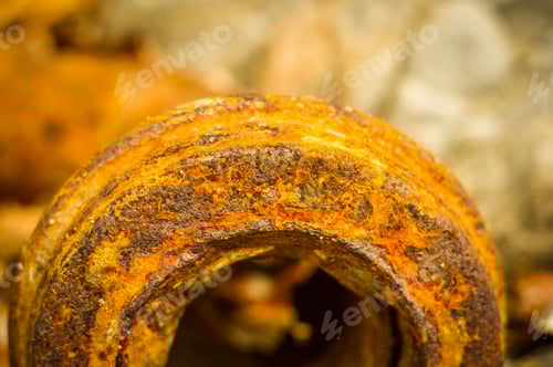 Preview: Very Rusty Metal On A Gray Cracked Rock