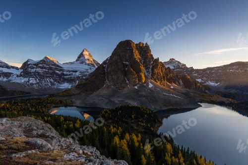 Preview: Mount Assiniboine At Sunset In Larch Season Fom Nub Peak