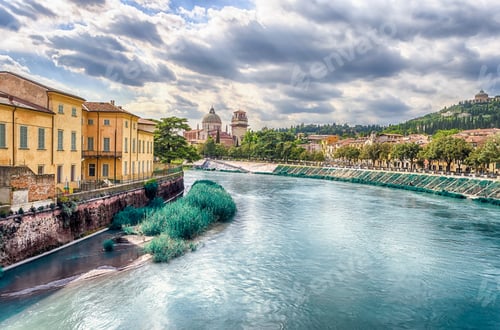 Preview: View Over Adige River In Central Verona, Italy