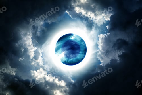 Preview: Abstract Circle With A Light In The Blurred Swirl Of A Dark Clouds