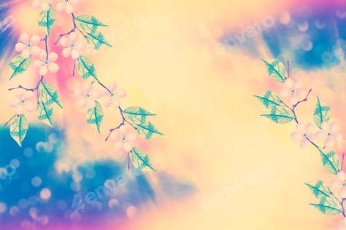 Preview: Blossoming Branch Apple. Bright Colorful Spring Flowers