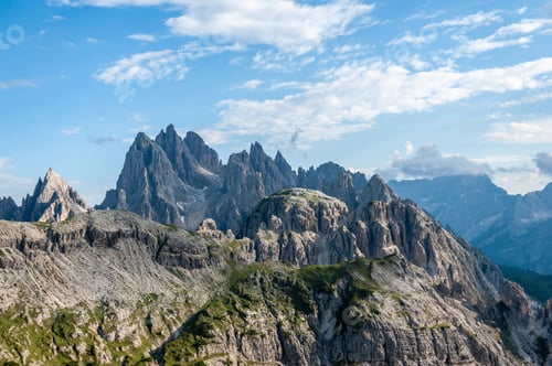 Preview: Rugged Mountain Ranges In Tre Cima Natural Park Area In The Italian Dolomites.