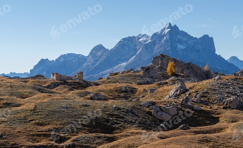Preview: Autumn In Dolomites Mountains Below Civetta Mountain Masif.