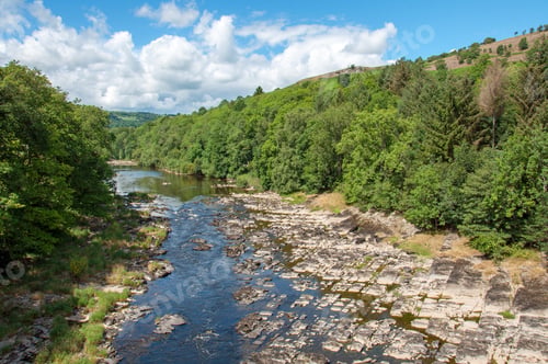 Preview: River Wye, Near Builth Wells, Wales, In The Summertime.