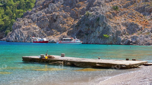 Preview: Photo From Iconic Beach Of Agios Georgios With Turquoise Clear Waters, Symi Island, Dodecanese