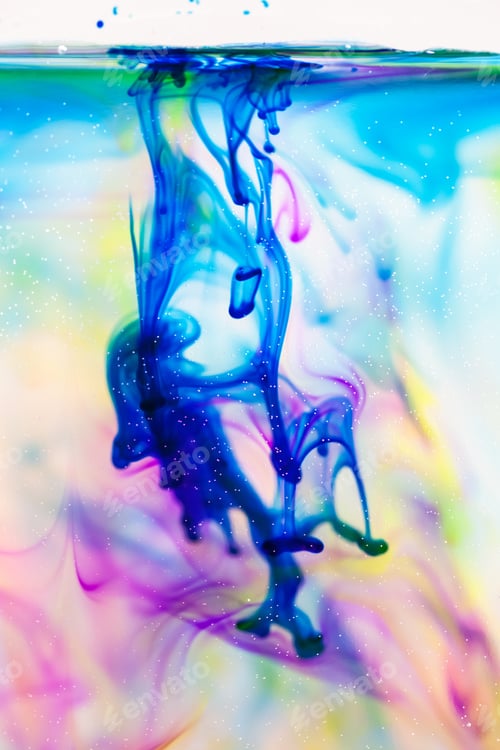 Preview: Abstract Composition With Ink And Small Bubbles. Beautiful Background, Texture And Colors
