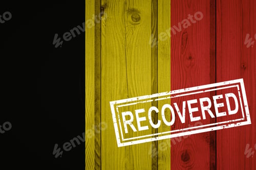 Preview: Flag Of Belgium That Survived Or Recovered From The Infections Of Corona Virus Epidemic Or