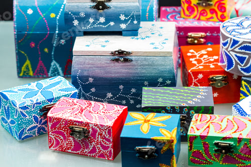 Preview: Painted, Wooden Small Boxes For Multiple Purposes