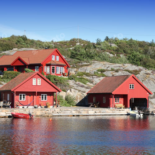 Preview: Norway - Skjernoy Island In The Region Of Vest-Agder. Small Fishing Town - Dyrstad (Also Known As