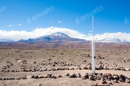Preview: Cross Along Inca Trail, San Pedro De Atacama, Chile. Andes Landscape. Camino Del Inca