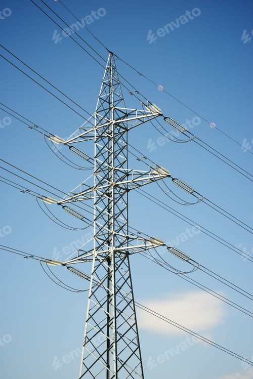 Preview: Power Line In Soria Province, Castilla Leon, Spain.