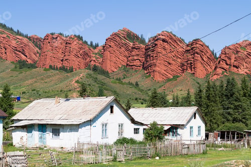 Preview: Red Rock Formations Called Seven Bulls In Jety Oguz, Tien Shan Mountains, Kyrgyzstan, Central Asia