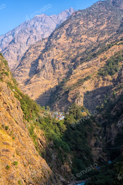 Preview: Idyllic Nepali Village Located On The Annapurna Circle Route - Popular Tourist Trail In Annapurna