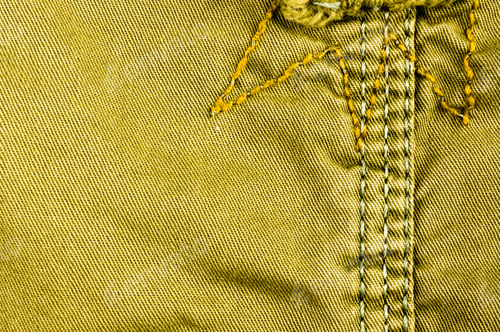 Preview: Clothing Items Stonewashed Cotton Fabric Texture With Seams, Clasps, Buttons And Rivets, Macro