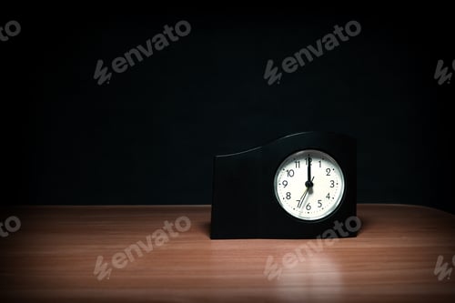 Preview: Clock In The Dark Room With Display Almost Midnight