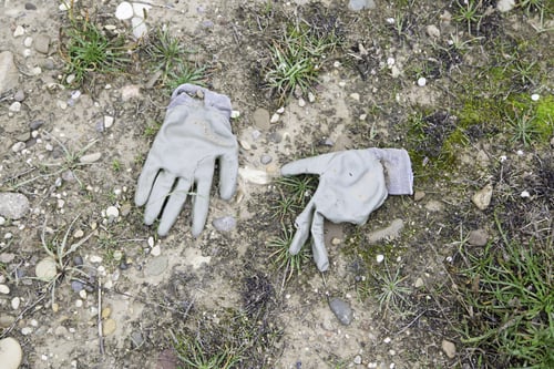 Preview: Gloves Lying On The Ground, Detail Of Gloves For Hands