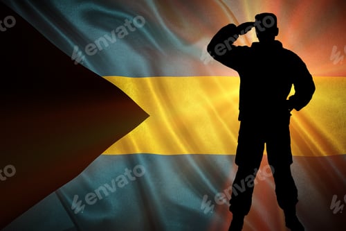 Preview: Flag With Original Proportions. Closeup Of Grunge Flag Of Bahamas