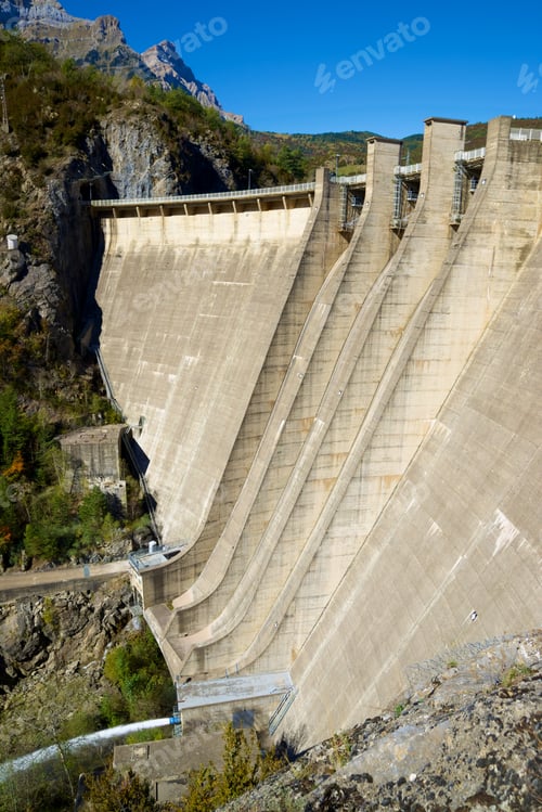 Preview: Bubal Dam In Tena Valley, Pyrenees, Huesca Province, Aragon In Spain.
