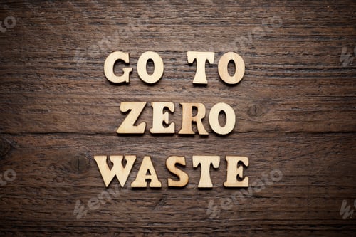 Preview: Go To Zero Waste Text On A Wood Table.