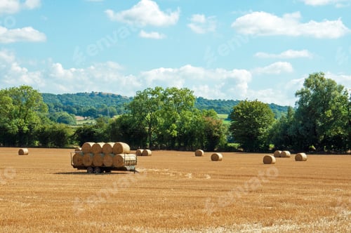 Preview: Straw Bales Near The Malvern Hills In The United Kingdom.