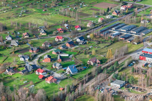 Preview: Aerial View Over The Priekuli Town (Latvia)
