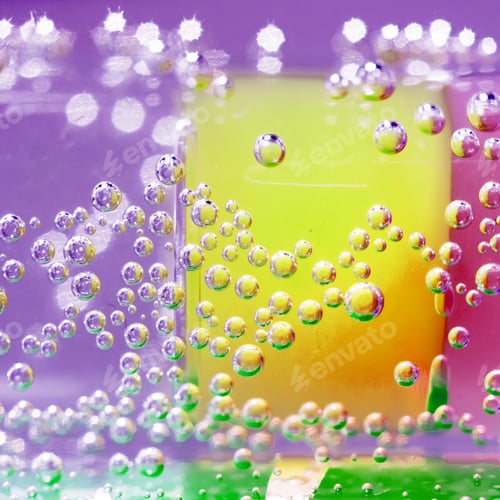 Preview: Abstract Composition With Underwater Tubes With Colorful Jelly Balls Inside And Bubbles