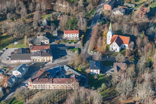 Preview: Aerial View Over The Rauna Town (Latvia)