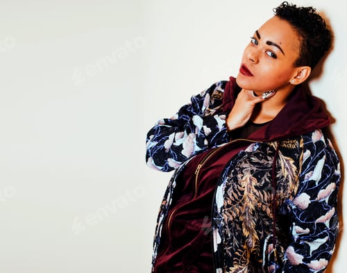Preview: Pretty Stylish African American Big Mama Woman Well Dressed. Swa