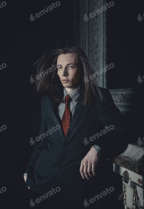 Preview: Fashion Young Man In A Vintage Interior