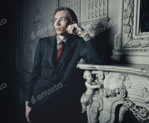 Preview: Fashion Young Man In A Vintage Interior