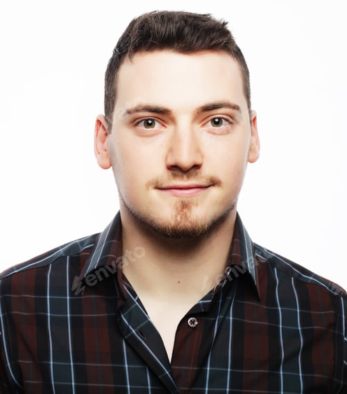Preview: Handsome Young Man In Shirt Looking At Camera