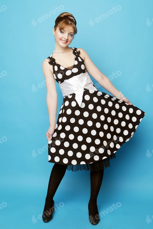 Preview: Young Happy Pin-Up Woman, Glamour Lady