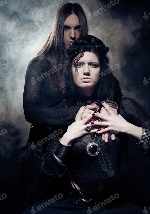 Preview: Romantic Portrait Of Young Gothic Couple