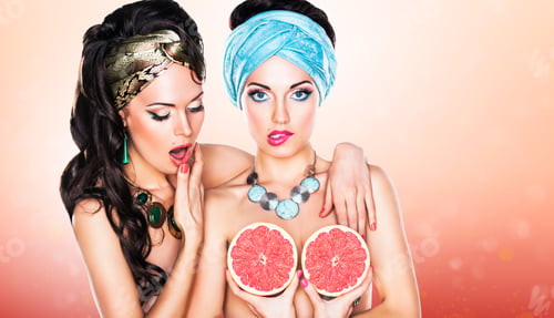 Preview: Two Women Flirting. Performance. Desire And Passion