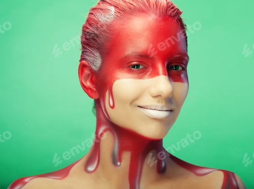 Preview: Young Woman With Creative Face-Art