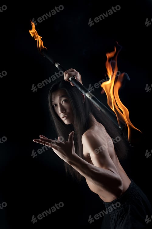 Preview: Young Asian Man With Fire Show