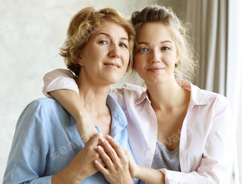 Preview: Lifestyle, Family And People Concept: Happy Young Woman And Her Mother At Home