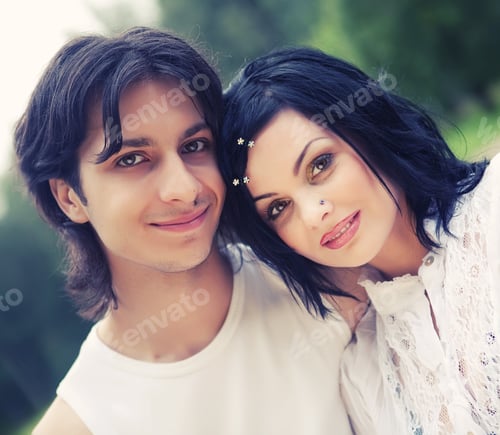Preview: Young Happy Smiling Attractive Couple Together Outdoors