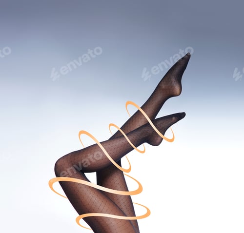 Preview: Beautiful Female Legs In Pantyhose Isolated On White
