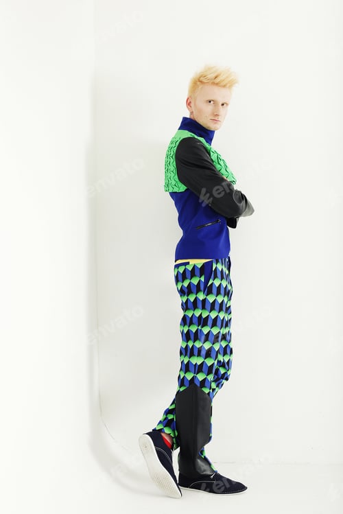 Preview: Young Fashion Man Full Body A In The Studio