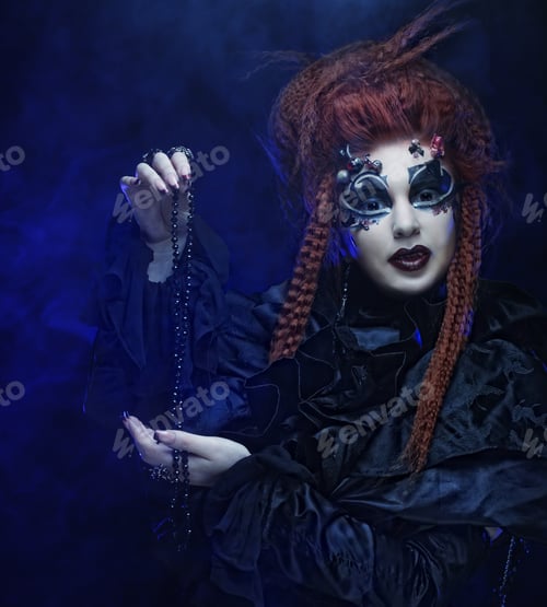 Preview: Gothic Witch. Dark Woman.Halloween Picture.