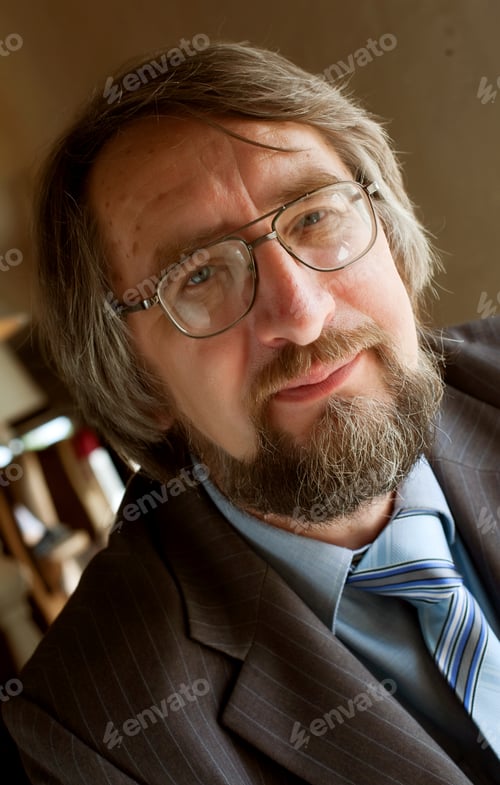 Preview: Closeup Portrait Of A Senior Mature Professor